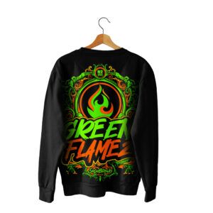 SUDADERA GREEN FLAMEZ «NO BREAKS NO PARTY»