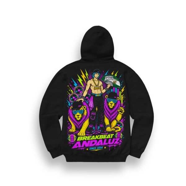 SUDADERA CON CAPUCHA BREAKBEAT ANDALUZ "RAVER KINGDOM"